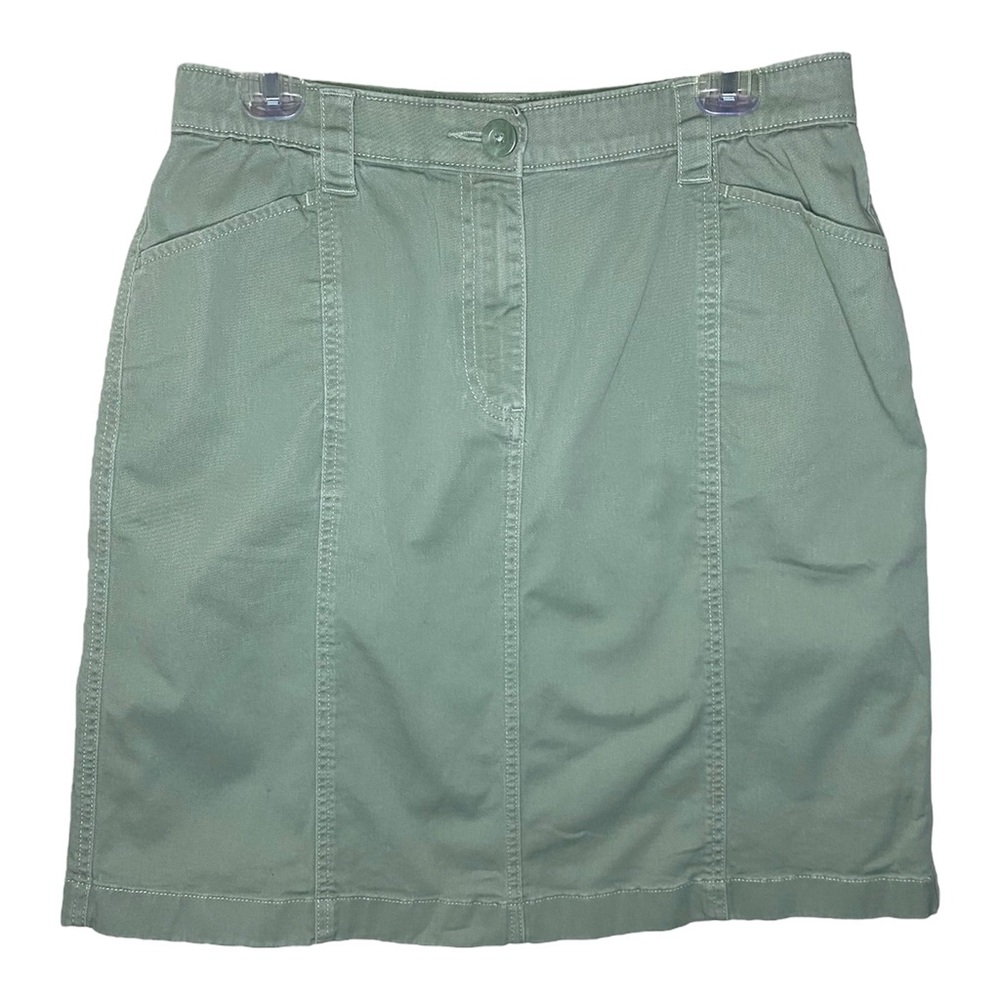 L.L. Bean Olive Drab Green Classic Fit Skirt Size 12 Regular